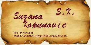 Suzana Kopunović vizit kartica